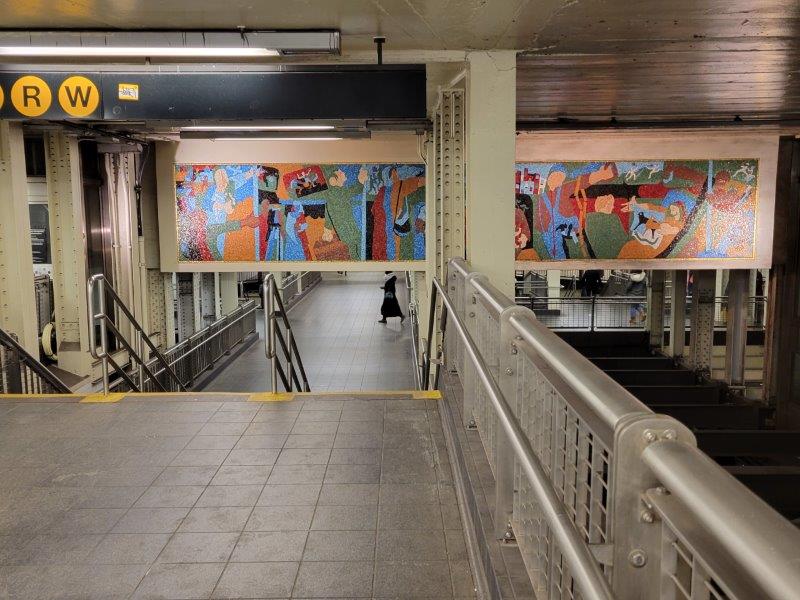 New York in Transit by Jacob Lawrence at the 42nd Street Subway Station