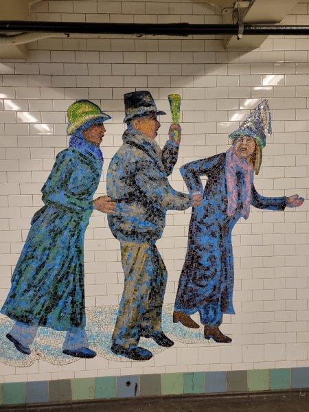 Glass mosaics in the Times Square Subway Station