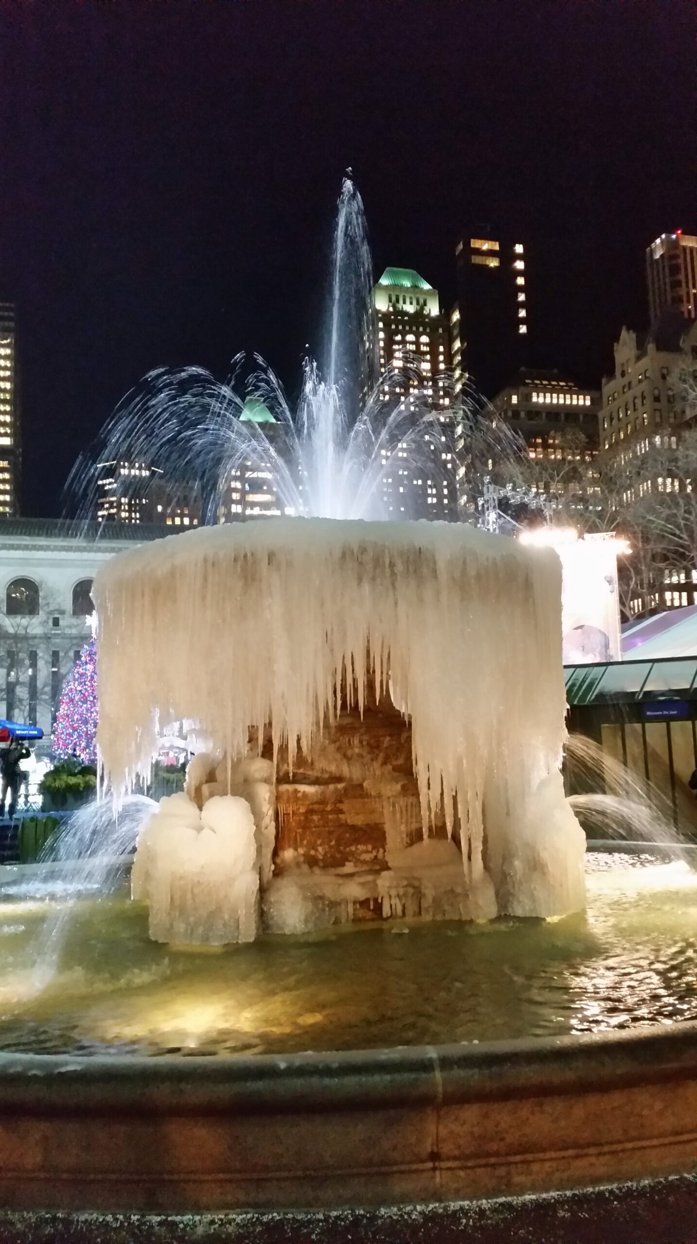 Frozen Bryant Park Fountain