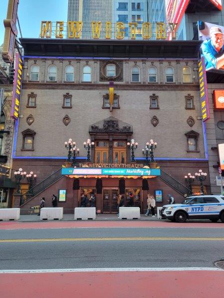 Front view of the New Victory Theater on 42nd Street