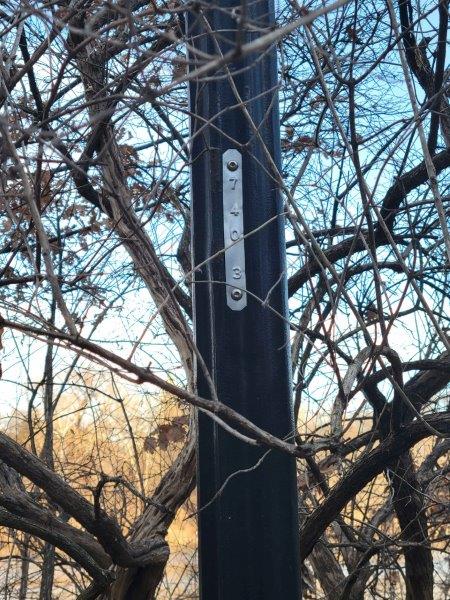 Vertical Location Code on Lamp Post  