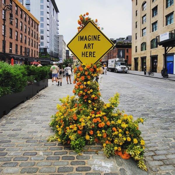 Imagine Art Here floral installation by Lewis Miller 