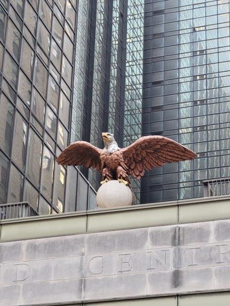 Close up of the Bronxville eagle 