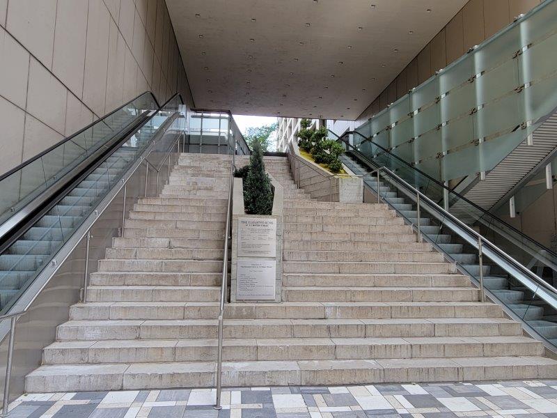 Entrance to Elevated Acre in Downtown Manhattan NYC in the Financial District at 55 Water Street