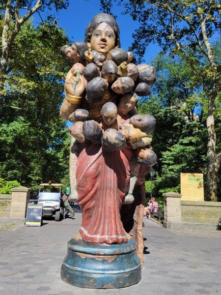 Public Exhibit of Ancestor by Bharti Kher at Doris C Freedman Plaza on 5th Avenue at the corner of Central Park in NYC