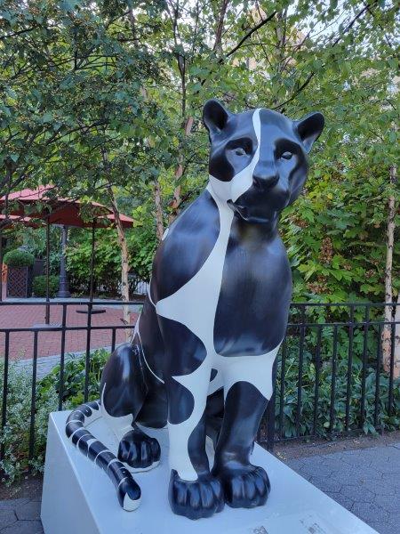 I Love Myself - part of the Jaguar Parade NYC 2022 painted by Pedro Silva  at Tavern on the Green in New York