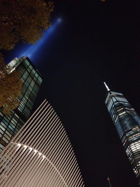 Twin Tower Light Tribute with the Freedom Tower 