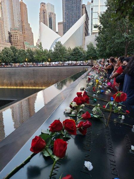 Tributes at the World Trade Center on 9/11