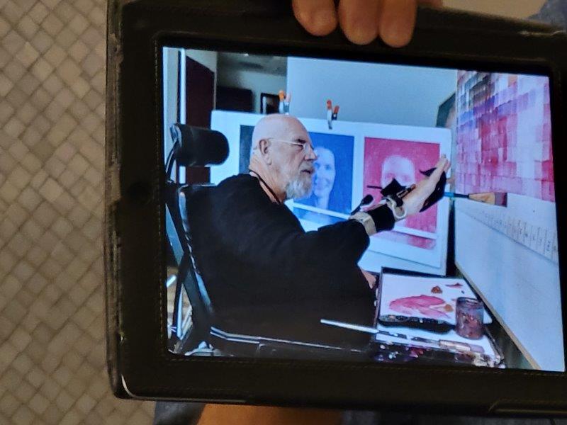 Chuck Close designing mosiacs for the 86th Street station on the Second Avenue Subway in New York