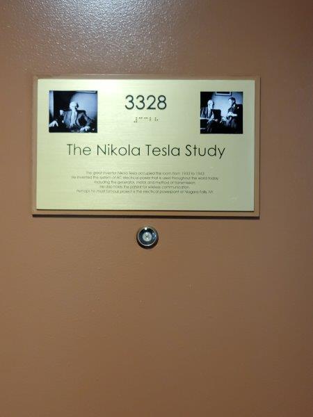 Room 3328 which is the Nikola Tesla study at the New Yorker Hotel 