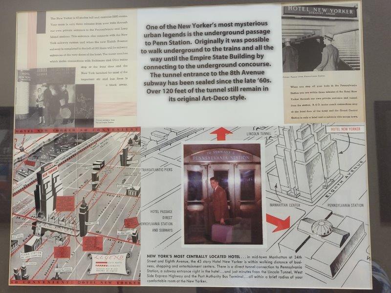 Underground tunnel to Penn Station details at the History Exhibit 