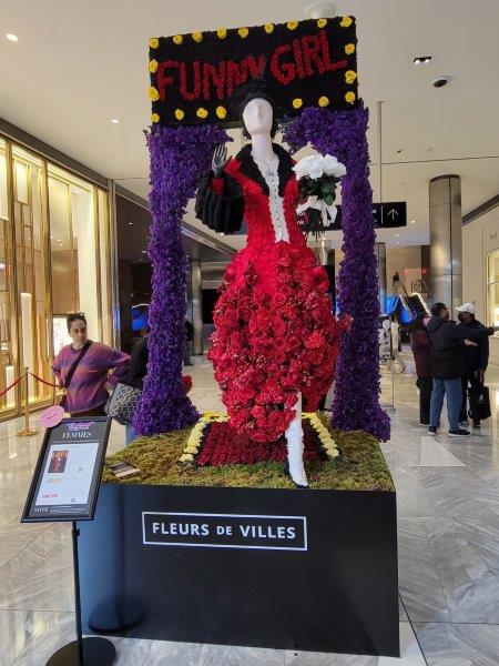 Fanny Brice from Funny Girl Floral Mannequin  in a red dress