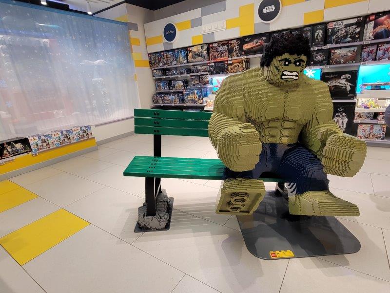 The Hulk made of Lego bricks