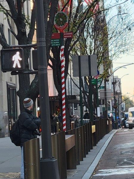 Candy cane traffic poles