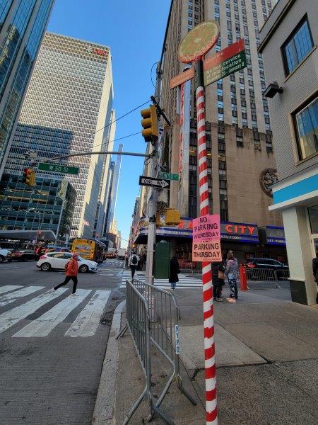 Candy cane traffic poles