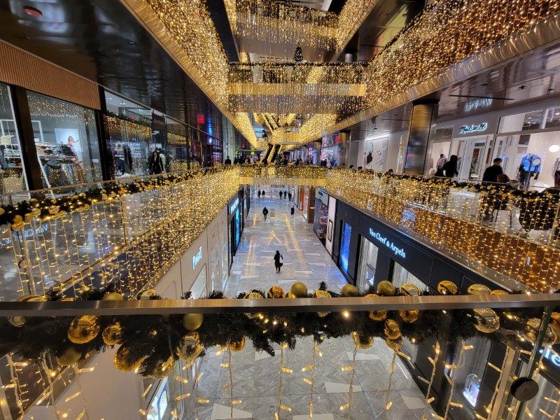 Corridors and walkways all lit up