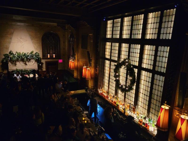 Looking down from the mezzanine