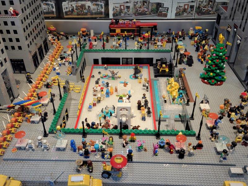 Skating rink and Christmas tree made of bricks