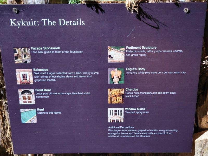 Details of the natural materials used in the Kykuit replica