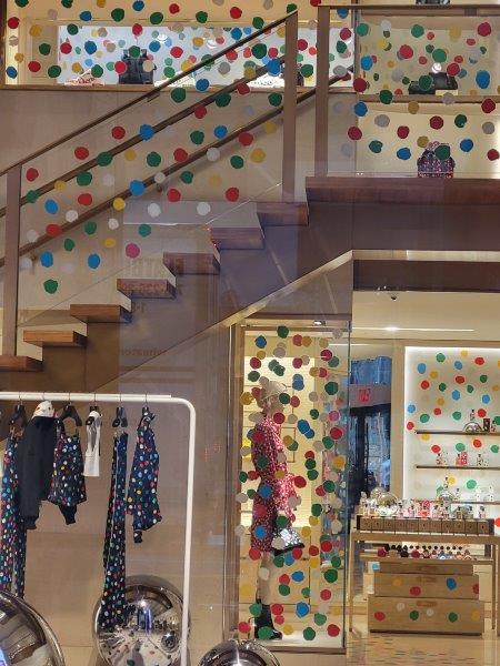 Inside of the LV store all covered with dots