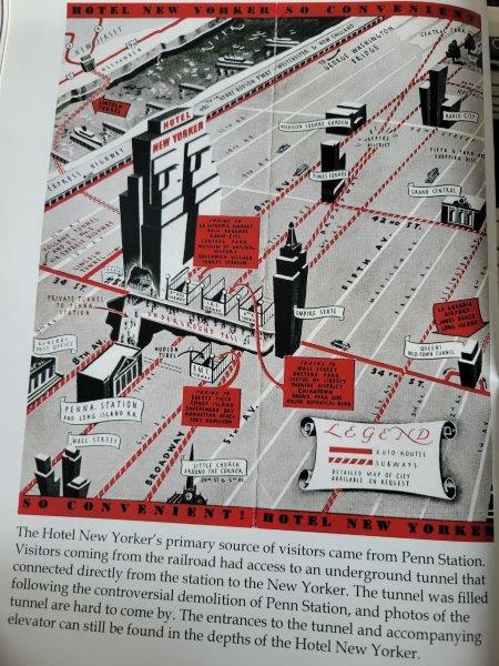 Page from book by Joe Kinney shwoing a map of the tunnel