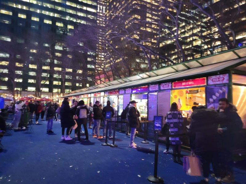 Food stalls at the holiday market