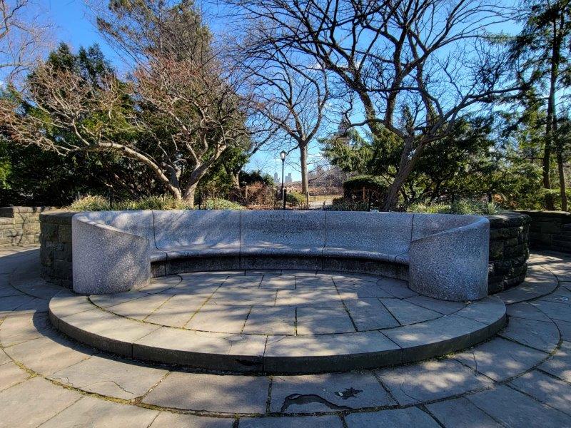 Whispering bench in Shakesperare's Garden in Central Park