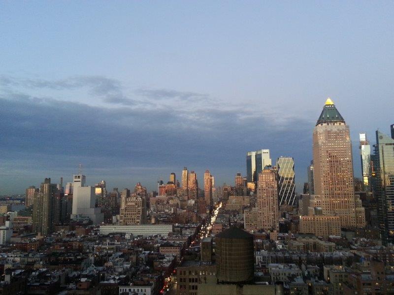 View of NYC with different kinds of buildings including skyscrapers and smaller buildings