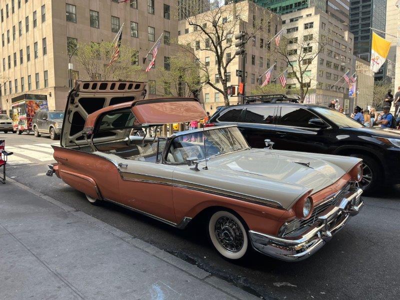 Vintage cars from the show on the streets of New York