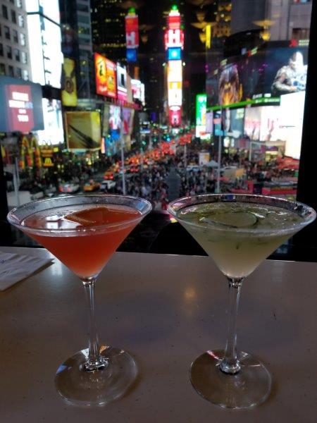 Bar overlooking Times Square iN NYC