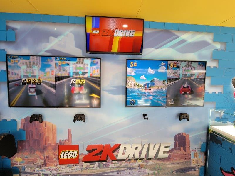 Lego 2K Drive games in the bus