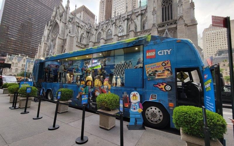 Lego City Bus on Fifth Avenue in NYC