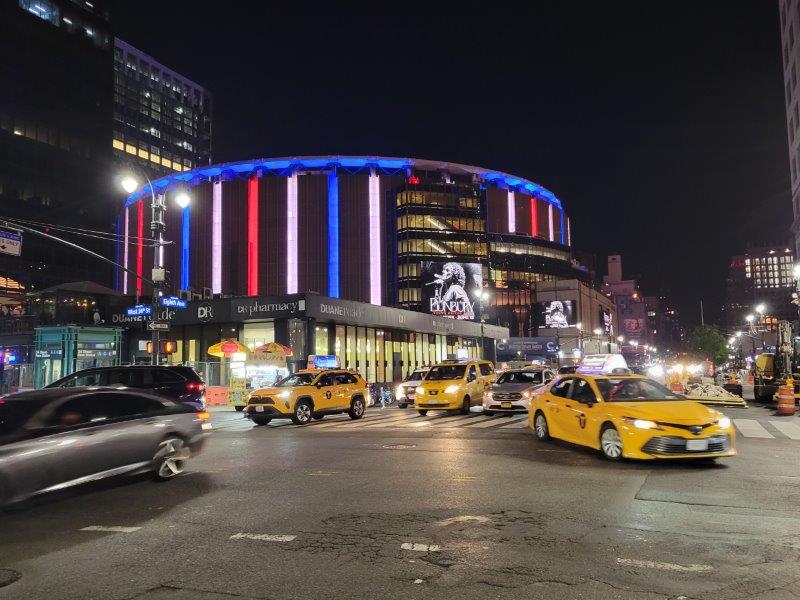 MSG in red, white and blue