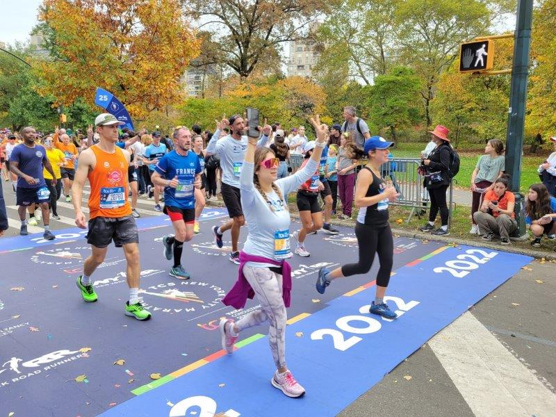 New York City Marathon runners in Central Park