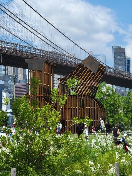 Land Sculpture by Nicholas Galanin at Brooklyn Bridge Park