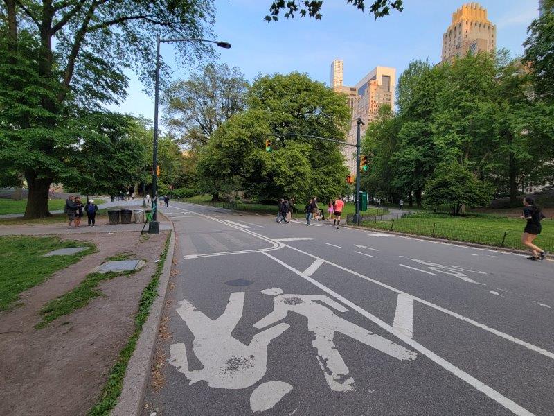 Lanes for wheeled and pedestrian traffic in Central Park