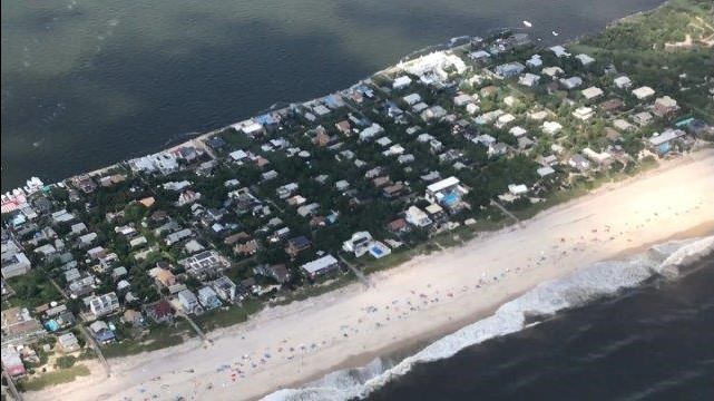 Aerial view of Fire Island 