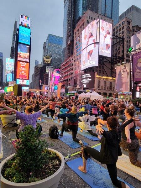 Yoga in Times Square