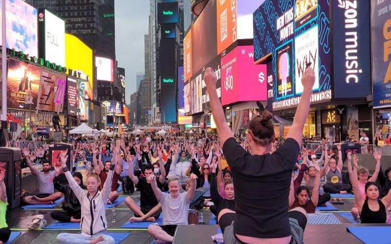 Solstice Yoga in Times Square