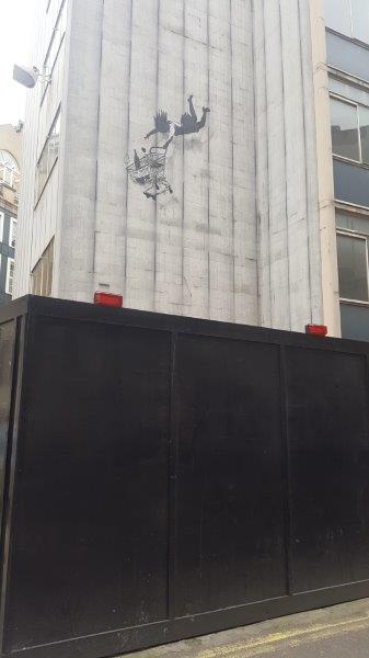 Art by Banksy in Mayfair, London