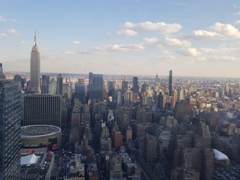 Aerial view of Midtown South with MSG and Empire State Building