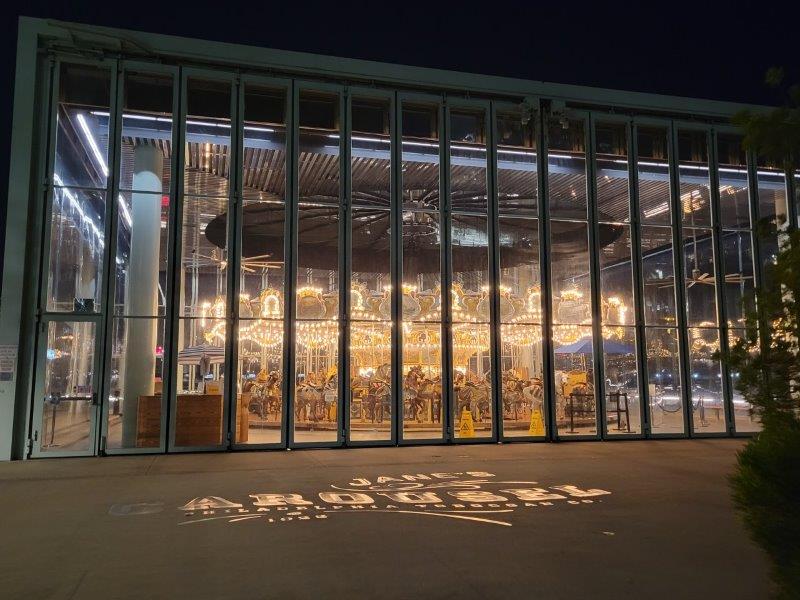 Jane's Carousel beautifully lit up at Night