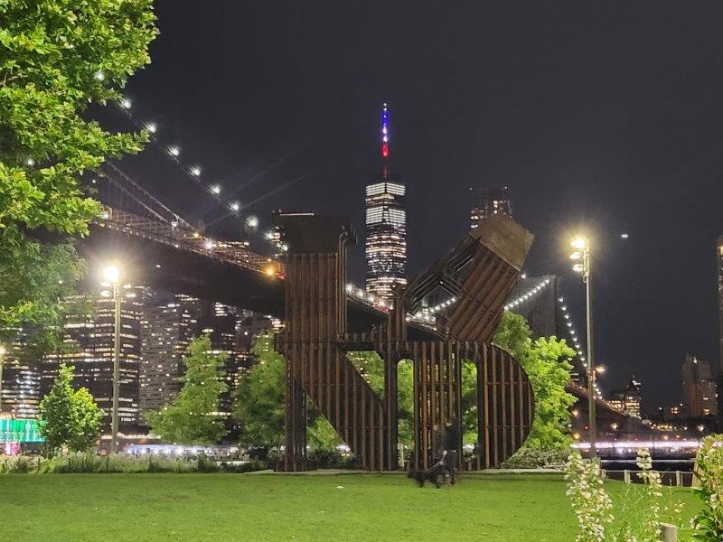 Land Sculpture by Nicholas Galanin by night