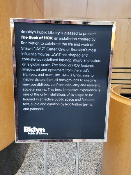 Brooklyn Public Library statement for the Book of HOV exhibit