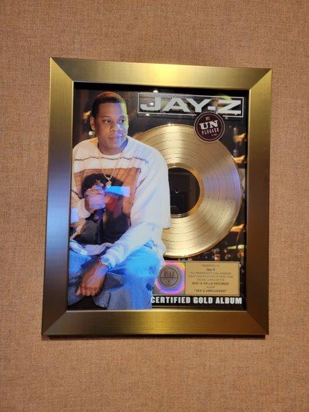 Jay-Z framed albums