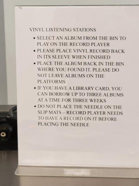 Vinyl listening station rules