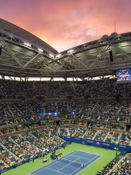 US Open Tennis Courts at the Arthur Ashe Stadium in Queens