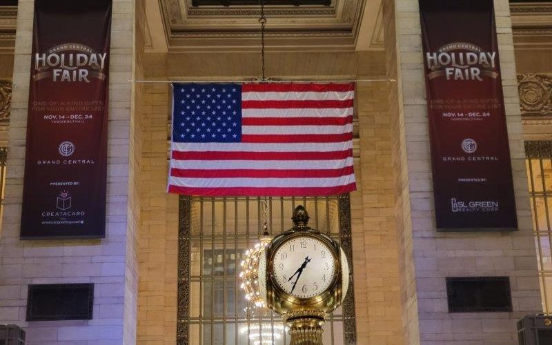 Iconic Clock on the information booth in Grand Central in New York