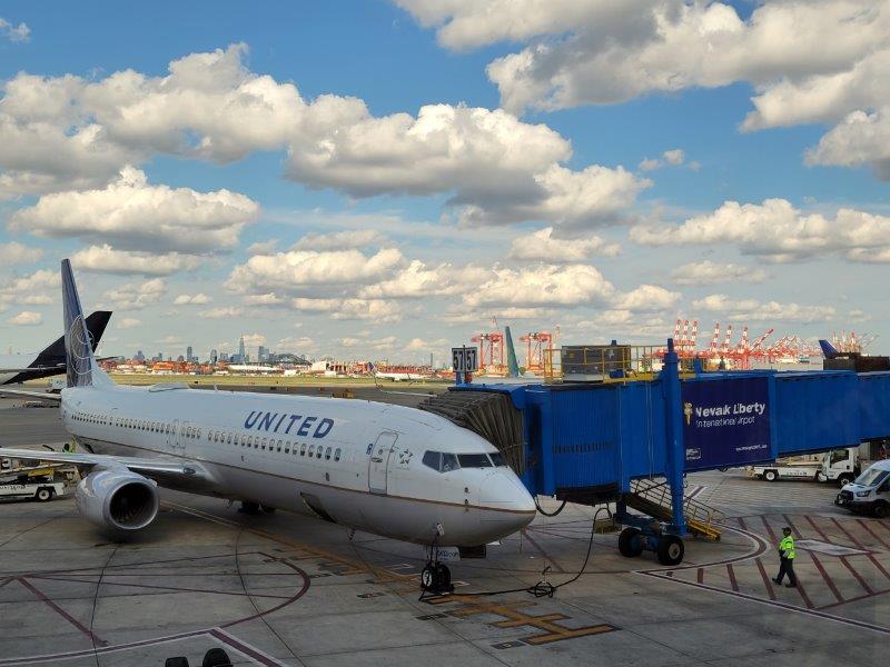 Plane parked at Newark Liberty International Airport