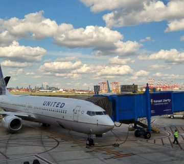 Plane at Newark International Airport